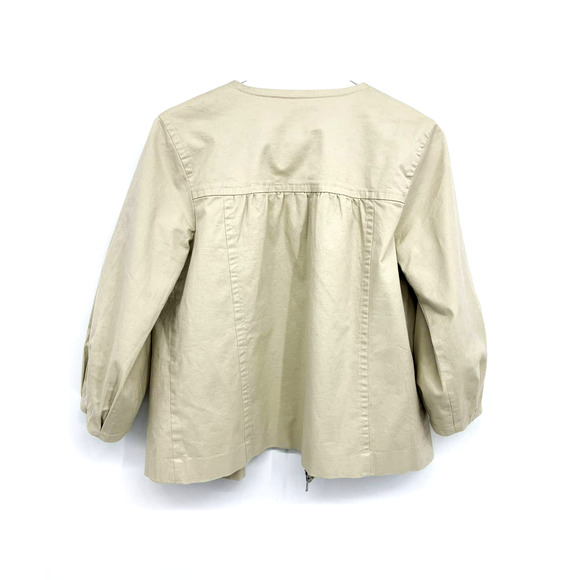 Miotto Womens Cotton Blend Taupe Jacket Front Zip Boho Sleeve Size XS - Picture 3 of 6